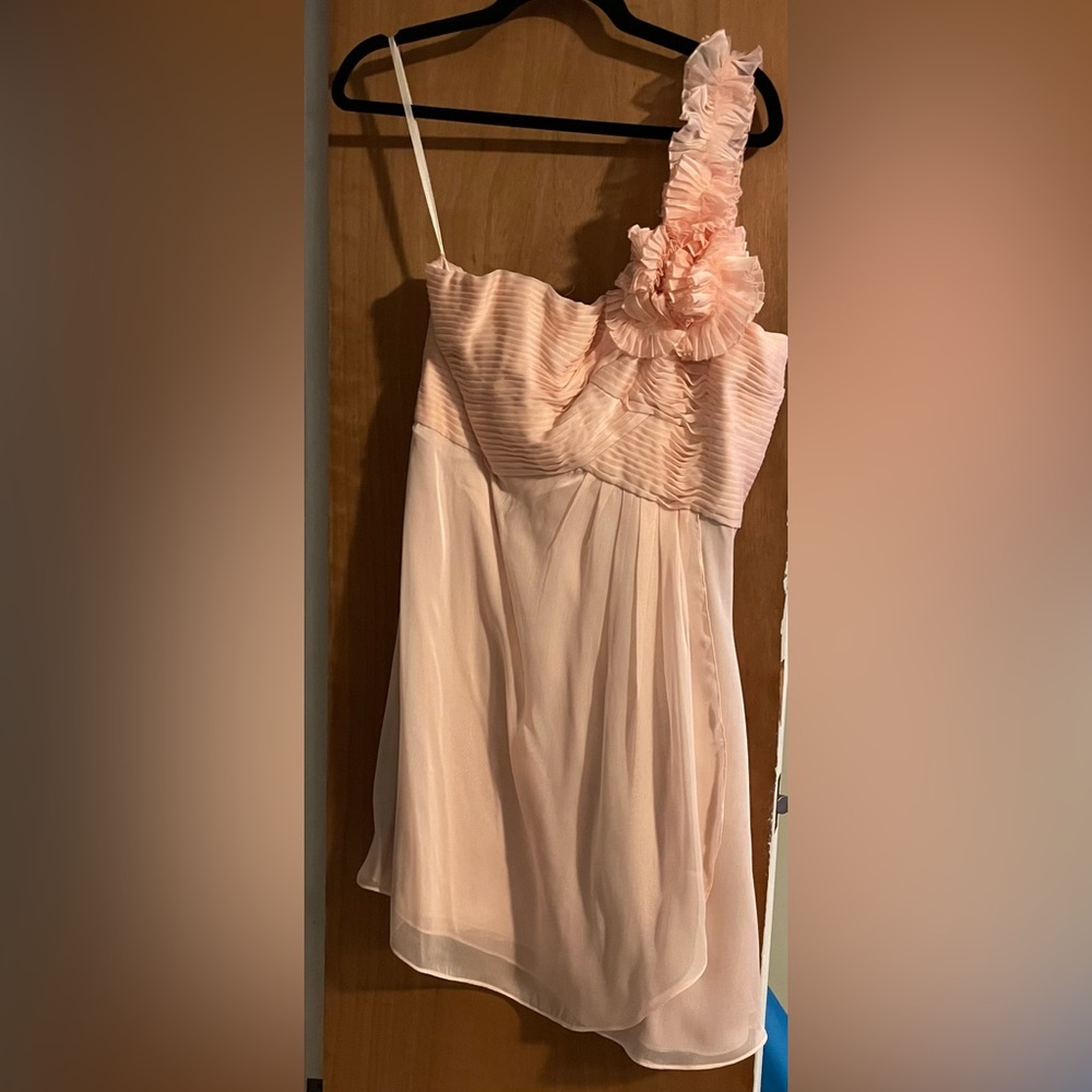 Pretty Pale Pink One Shoulder Dress